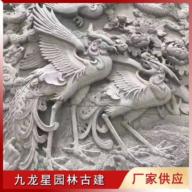 石雕浮雕龍鳳呈祥圖片